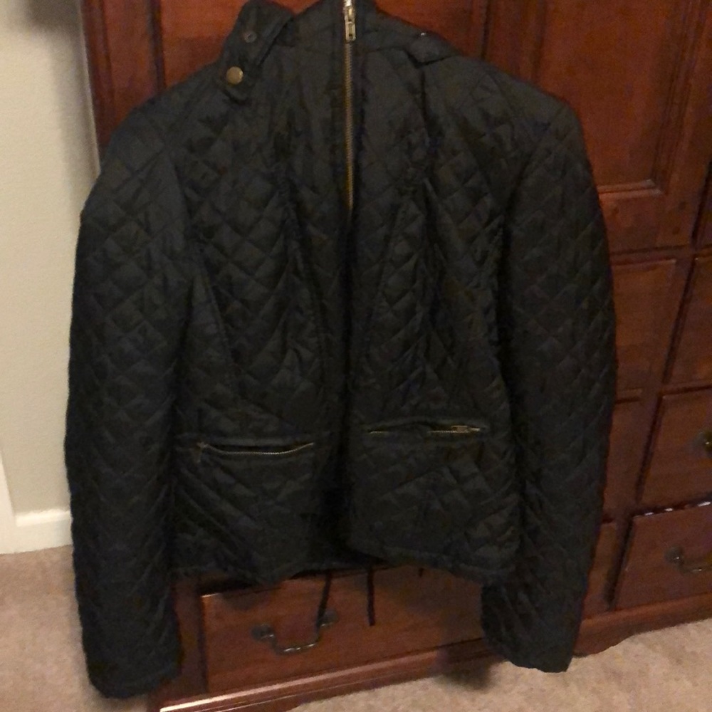 Black quilted jacket